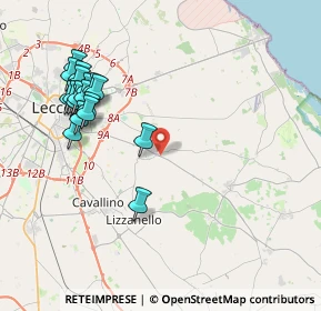 Mappa Via Provinciale Lecce - Vernole, 73023 Zona Marangi LE, Italia (4.72167)