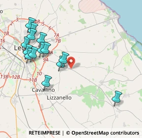 Mappa Via Provinciale Lecce - Vernole, 73023 Zona Marangi LE, Italia (4.68643)
