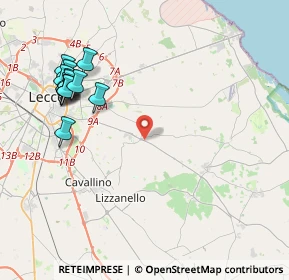 Mappa Via Provinciale Lecce - Vernole, 73023 Zona Marangi LE, Italia (5.13385)