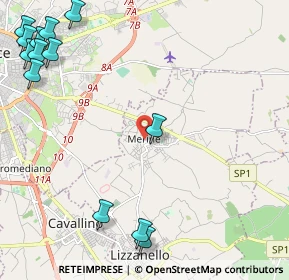Mappa Via Nino Bixio, 73023 Merine LE, Italia (3.50538)