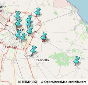 Mappa Via Montenegro, 73023 Lizzanello LE, Italia (4.69923)