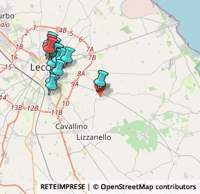 Mappa Via Montenegro, 73023 Lizzanello LE, Italia (4.24118)