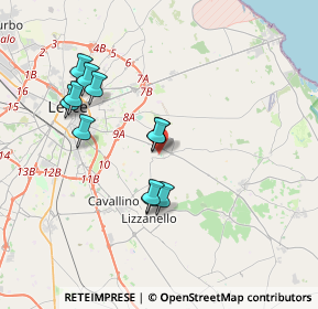 Mappa Via Montenegro, 73023 Lizzanello LE, Italia (3.67273)