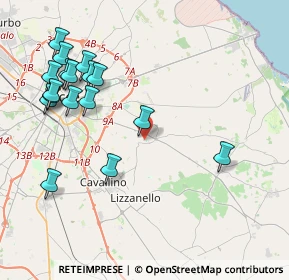 Mappa Via Montenegro, 73023 Lizzanello LE, Italia (5.03941)