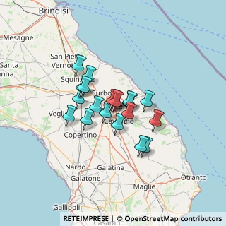 Mappa Via di Leuca, 73020 Castromediano LE, Italia (9.3715)