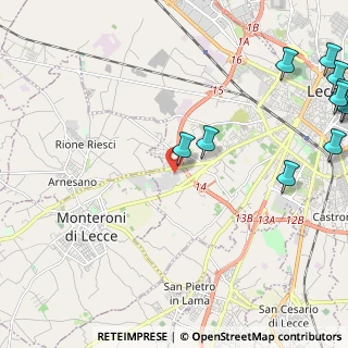 Mappa Via per Monteroni, 73100 Lecce LE, Italia (3.63455)