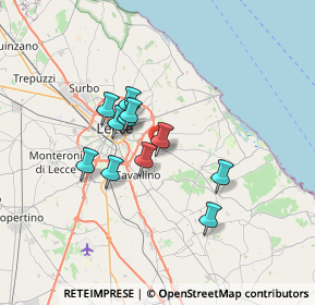 Mappa Via Palmieri, 73023 Merine LE, Italia (5.63636)