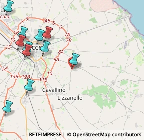 Mappa Via Palmieri, 73023 Merine LE, Italia (5.79182)