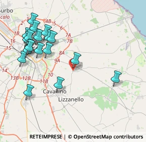 Mappa Via Palmieri, 73023 Merine LE, Italia (5.04)