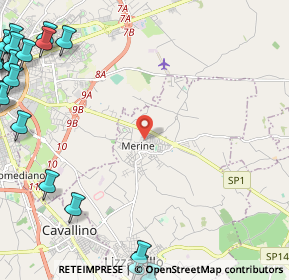 Mappa Via Vernole, 73023 Merine LE, Italia (4.207)