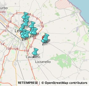 Mappa Via Vernole, 73023 Merine LE, Italia (3.50692)