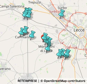 Mappa Via Asilo Bernardini, 73010 Arnesano LE, Italia (4.08778)