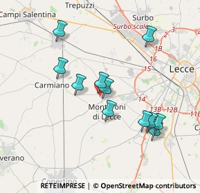 Mappa Via Asilo Bernardini, 73010 Arnesano LE, Italia (3.76818)