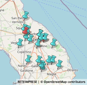 Mappa Via Guglielmo Marconi, 73023 Merine LE, Italia (14.3455)