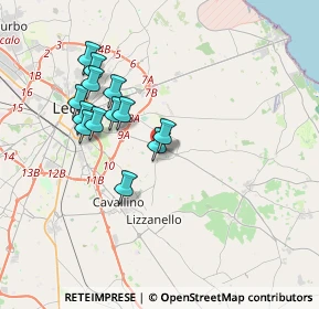 Mappa Via Guglielmo Marconi, 73023 Merine LE, Italia (3.52692)