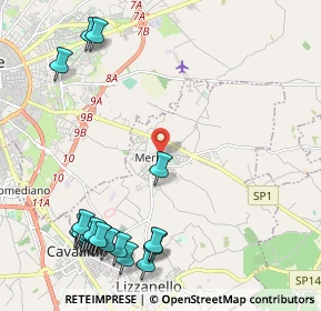 Mappa Via Guglielmo Marconi, 73023 Merine LE, Italia (3.0975)