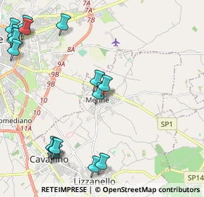Mappa Via Guglielmo Marconi, 73023 Merine LE, Italia (3.14765)