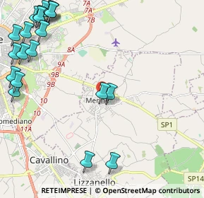 Mappa Via Guglielmo Marconi, 73023 Merine LE, Italia (3.42)