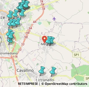 Mappa Via Lecce Km. 3, 73023 Lizzanello LE, Italia (3.2265)