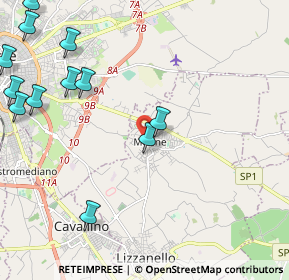 Mappa Via Lecce Km. 3, 73023 Lizzanello LE, Italia (3.11083)