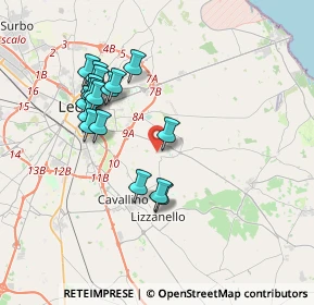 Mappa Via Lecce Km. 3, 73023 Lizzanello LE, Italia (3.79889)