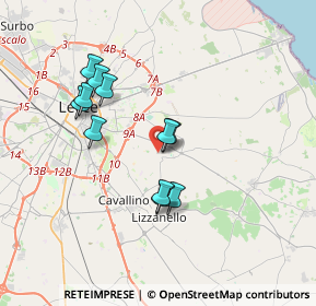 Mappa Via Lecce Km. 3, 73023 Lizzanello LE, Italia (3.37364)