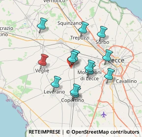 Mappa Via Noè Miglietta, 73041 Carmiano LE, Italia (6.54615)