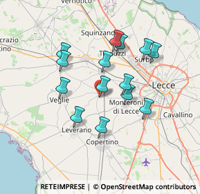 Mappa Via Noè Miglietta, 73041 Carmiano LE, Italia (6.64643)