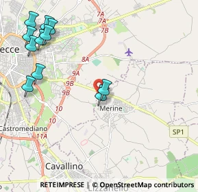 Mappa Via delle Magnolie, 73023 Merine LE, Italia (2.80636)