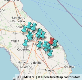 Mappa Via delle Magnolie, 73023 Merine LE, Italia (9.443)