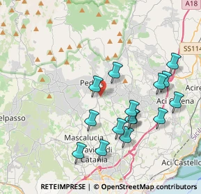 Mappa Via Giuseppe Verdi, 95030 Pedara CT, Italia (4.38333)