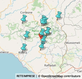 Mappa Contrada Tinchinello, 92010 Bivona AG, Italia (11.42667)