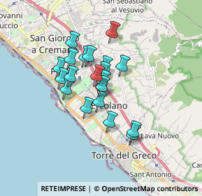 Mappa Via A. Bordiga, 80056 Ercolano NA, Italia (1.3585)