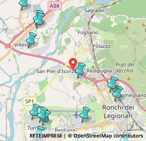 Mappa A4 Torino-Trieste, 34070 San Pier d'Isonzo GO, Italia (3.09462)