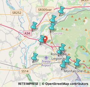 Mappa A4 Torino-Trieste, 34070 San Pier d'Isonzo GO, Italia (3.83091)