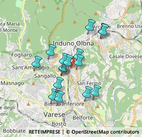 Mappa Via Campo dei Fiori, 21056 Induno Olona VA, Italia (1.42188)