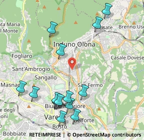 Mappa Via Campo dei Fiori, 21056 Induno Olona VA, Italia (2.374)