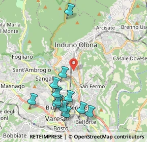 Mappa Via Campo dei Fiori, 21056 Induno Olona VA, Italia (2.2625)