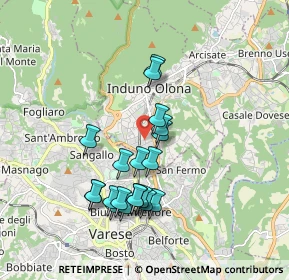 Mappa Via Campo dei Fiori, 21056 Induno Olona VA, Italia (1.659)