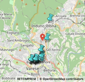 Mappa Via Campo dei Fiori, 21056 Induno Olona VA, Italia (1.991)