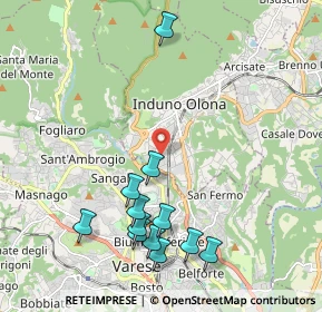 Mappa Via Cortina, 21056 Induno Olona VA, Italia (2.26417)