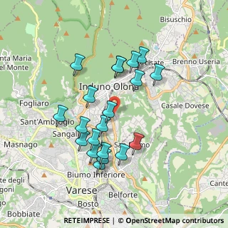 Mappa Via dei Mughetti, 21056 Induno Olona VA, Italia (1.6635)