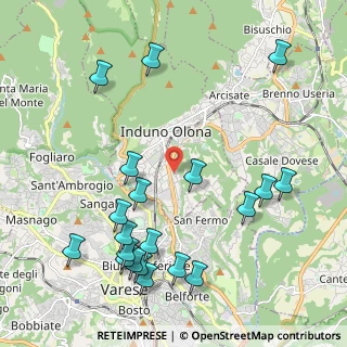 Mappa Via dei Mughetti, 21056 Induno Olona VA, Italia (2.4675)