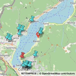 Mappa Via E. Caronti, 22020 Blevio CO, Italia (2.927)