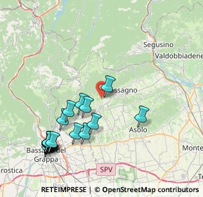 Mappa Via Valderoa, 31017 Pieve del Grappa TV, Italia (8.90056)