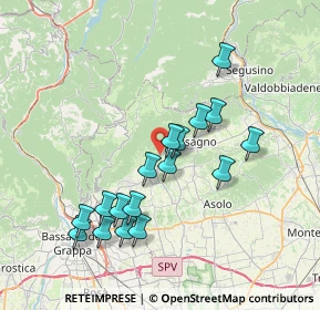 Mappa Via Valderoa, 31017 Pieve del Grappa TV, Italia (7.04118)