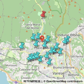 Mappa Via Robarello, 21100 Varese VA, Italia (1.801)