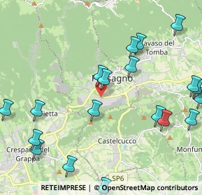 Mappa Via Fornaci, 31054 Possagno TV, Italia (2.718)