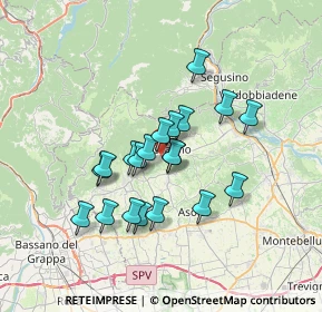 Mappa Via Fornaci, 31054 Possagno TV, Italia (5.593)