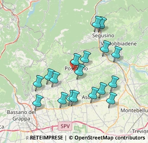 Mappa Via Fornaci, 31054 Possagno TV, Italia (7.11722)